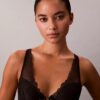 Ck Black Geo Lace Lightly Lined Plunge Bra Ck Black Geo Lace Lightly Lined Plunge Bra