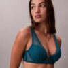 Ck Black Geo Lace Lightly Lined Plunge Bra
