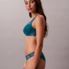 Ck Black Geo Lace Lightly Lined Plunge Bra