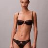 Ck Black Geo Lace Unlined Balconette Bra