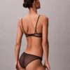 Ck Black Geo Lace Unlined Balconette Bra