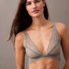 Ck Black Geo Lace Unlined Triangle Bra Ck Black Geo Lace Unlined Triangle Bra