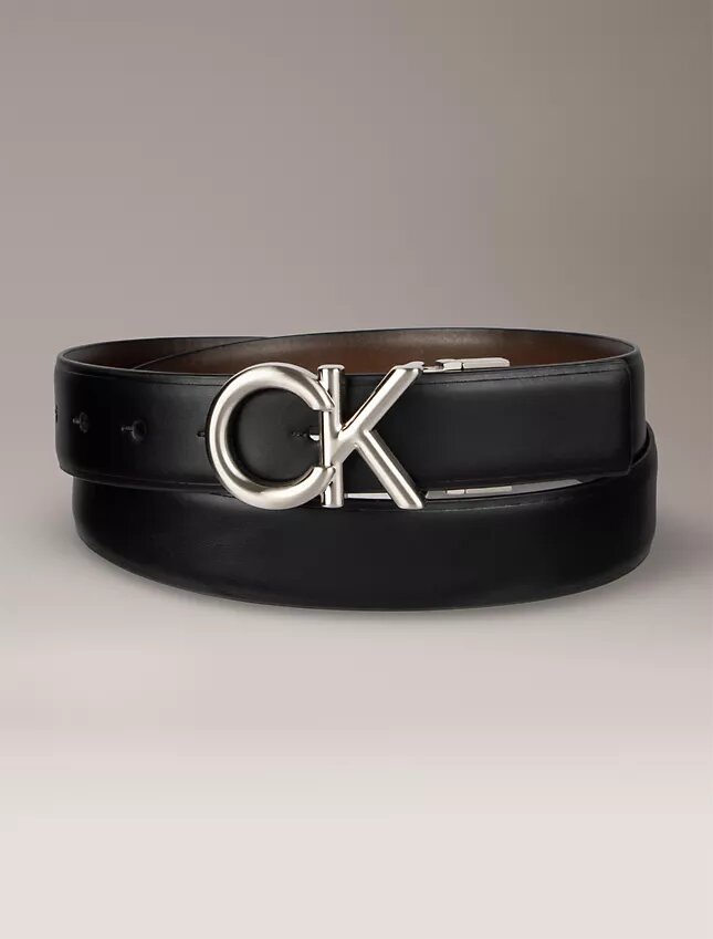 Ck Logo Plaque Reversible Dress Belt Ck Logo Plaque Reversible Dress Belt