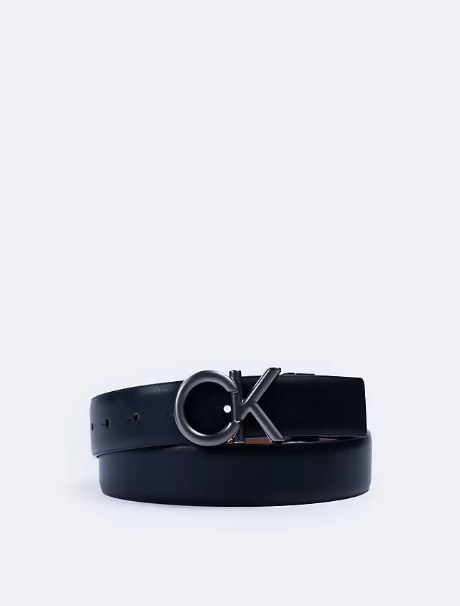 Ck Logo Plaque Reversible Dress Belt Ck Logo Plaque Reversible Dress Belt