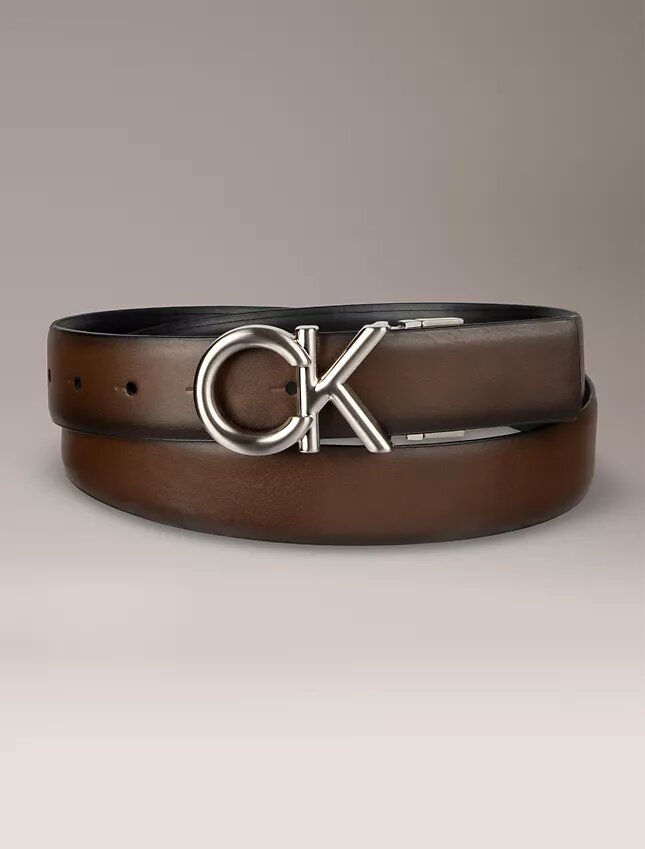 Ck Logo Plaque Reversible Dress Belt Ck Logo Plaque Reversible Dress Belt