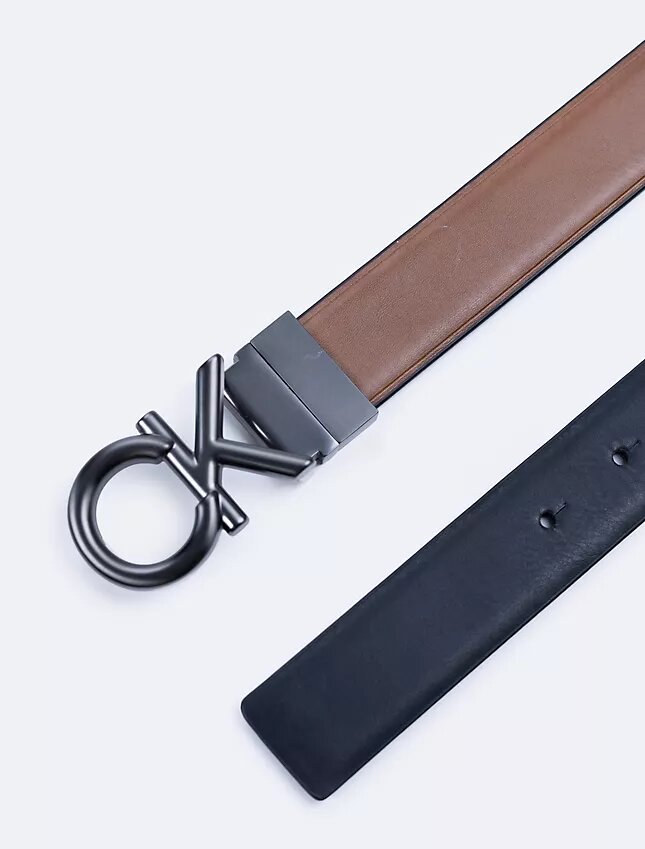 Ck Logo Plaque Reversible Dress Belt Ck Logo Plaque Reversible Dress Belt