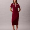 Colorblock Trim Midi Dress