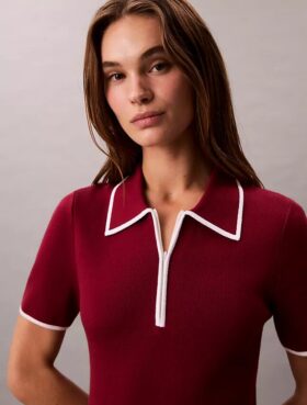 Colorblock Trim Midi Dress
