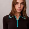 Colorblock Trim Midi Dress