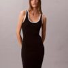Colorblock Trim Sleeveless Dress