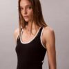 Colorblock Trim Sleeveless Dress