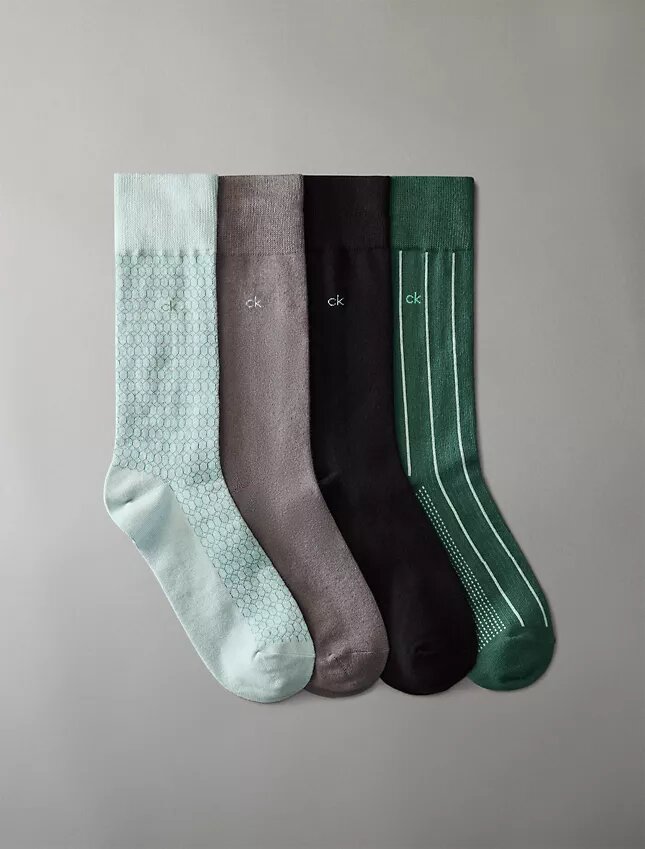 Combed Cotton Crew 4-Pack Dress Socks Combed Cotton Crew 4-Pack Dress Socks