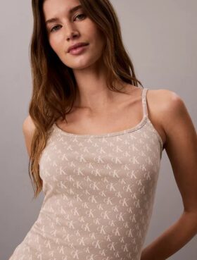 Contour Rib Allover Monogram Tank Top