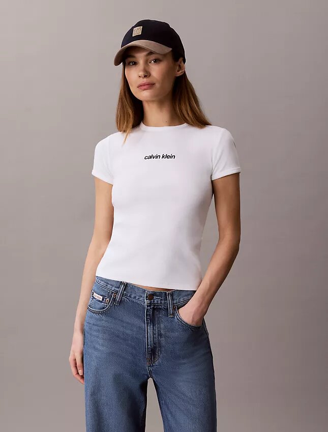 Contour Rib Logo Cropped Tee Contour Rib Logo Cropped Tee