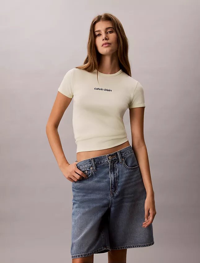 Contour Rib Logo Cropped Tee Contour Rib Logo Cropped Tee
