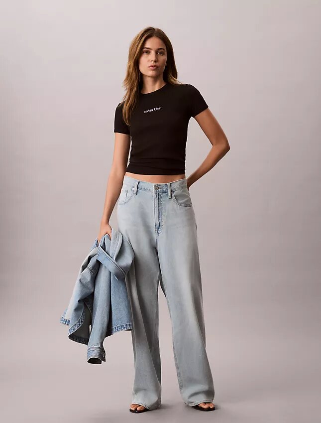 Contour Rib Logo Cropped Tee Contour Rib Logo Cropped Tee