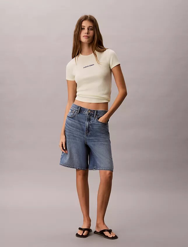 Contour Rib Logo Cropped Tee Contour Rib Logo Cropped Tee
