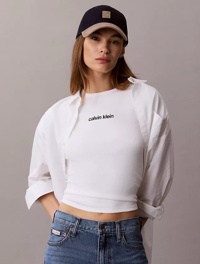 Contour Rib Logo Cropped Tee Contour Rib Logo Cropped Tee