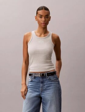 Contour Rib Logo Graphic Tank Top