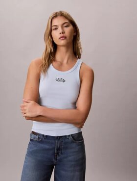 Contour Rib Logo Graphic Tank Top