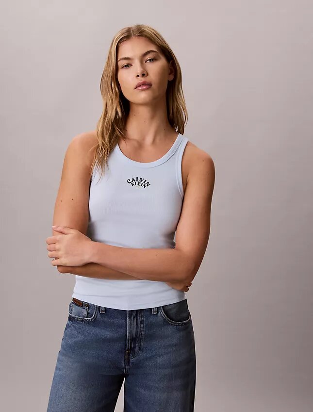 Contour Rib Logo Graphic Tank Top Contour Rib Logo Graphic Tank Top
