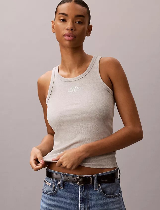 Contour Rib Logo Graphic Tank Top Contour Rib Logo Graphic Tank Top