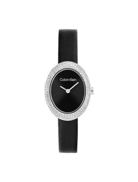 Contoured Bezel Oval Dial Leather Strap Watch Contoured Bezel Oval Dial Leather Strap Watch