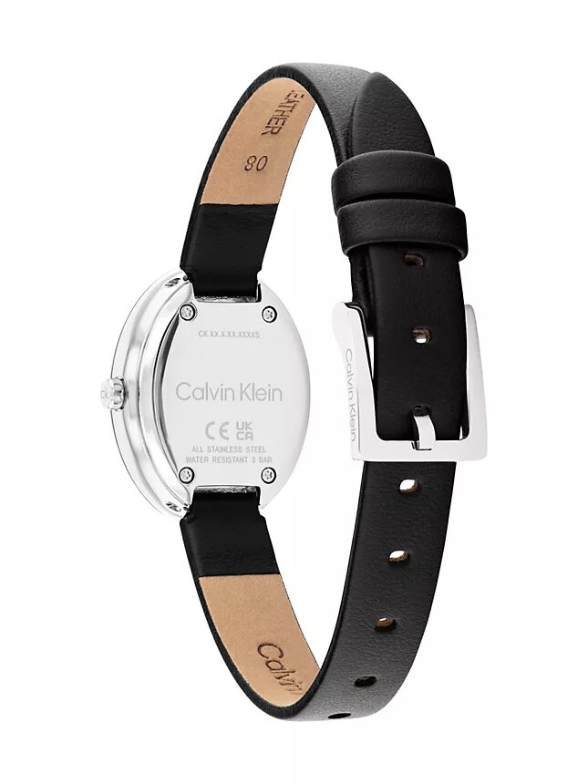 Contoured Bezel Oval Dial Leather Strap Watch Contoured Bezel Oval Dial Leather Strap Watch