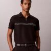 Contrast Piping Quarter Zip Polo Shirt