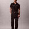 Contrast Piping Quarter Zip Polo Shirt