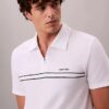 Contrast Piping Quarter Zip Polo Shirt