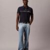 Contrast Piping Quarter Zip Polo Shirt