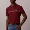 Contrast Piping Quarter Zip Polo Shirt