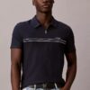 Contrast Piping Quarter Zip Polo Shirt