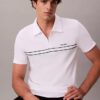 Contrast Piping Quarter Zip Polo Shirt