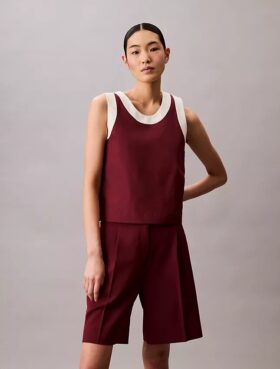 Contrast Trim Relaxed Tank Top