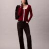 Contrast Trim Rib Cardigan