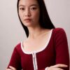 Contrast Trim Rib Cardigan