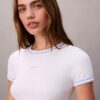 Contrast Trim Rib Logo Graphic Baby Tee Contrast Trim Rib Logo Graphic Baby Tee
