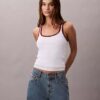 Contrast Trim Rib Tank Top