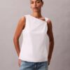 Cotton Asymmetric Drape Sleeveless Top Cotton Asymmetric Drape Sleeveless Top