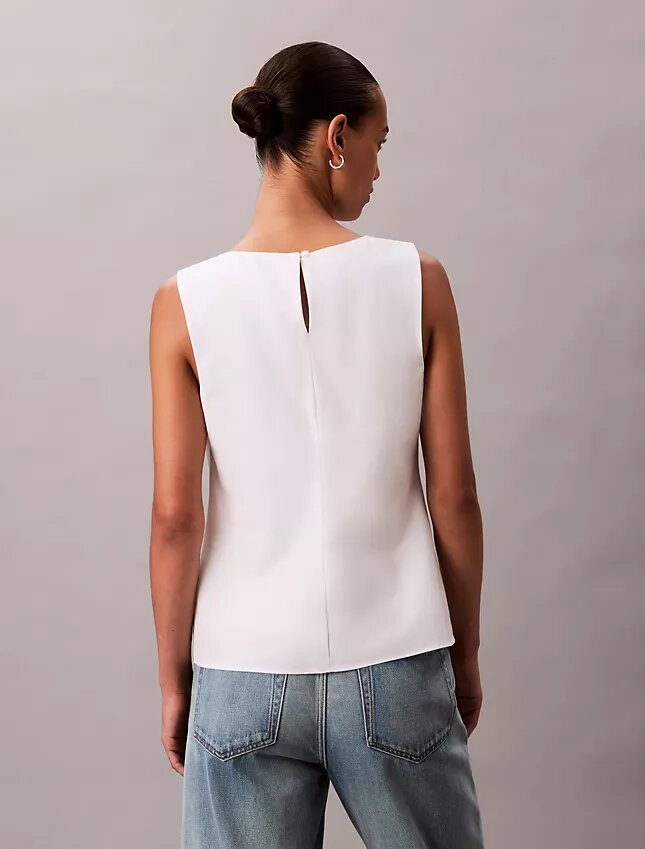 Cotton Asymmetric Drape Sleeveless Top Cotton Asymmetric Drape Sleeveless Top