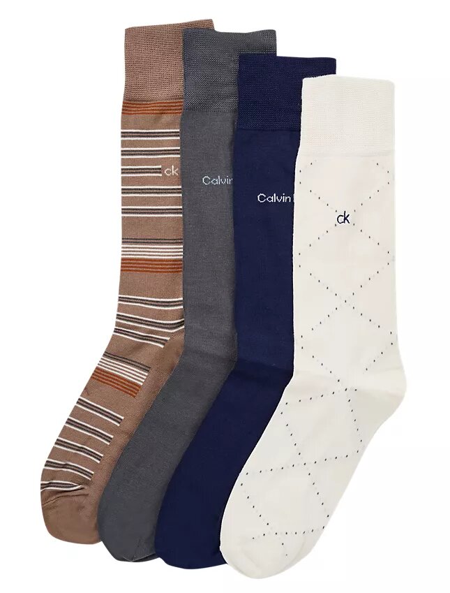 Cotton Blend 4-Pack Dress Socks Cotton Blend 4-Pack Dress Socks