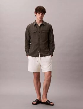 Cotton Blend Boucle Pull-On Shorts