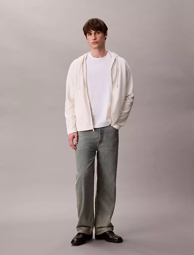 Cotton Blend Boucle Relaxed Hoodie Cotton Blend Boucle Relaxed Hoodie