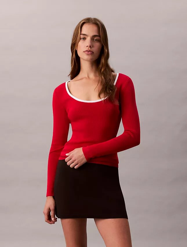 Cotton Blend Classic Scoopneck Sweater Cotton Blend Classic Scoopneck Sweater