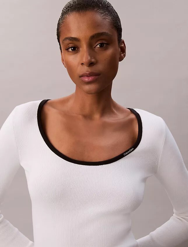 Cotton Blend Classic Scoopneck Sweater Cotton Blend Classic Scoopneck Sweater