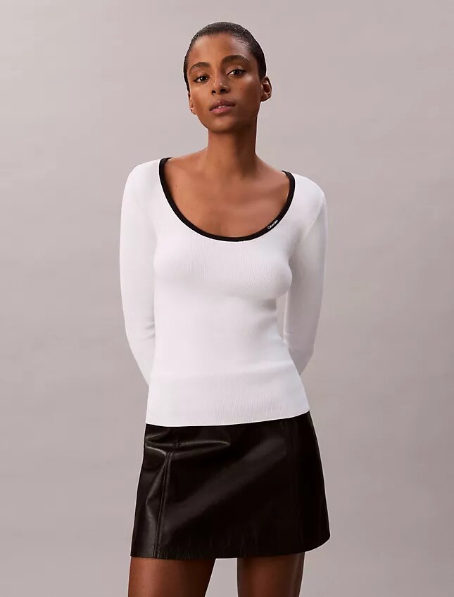 Cotton Blend Classic Scoopneck Sweater Cotton Blend Classic Scoopneck Sweater