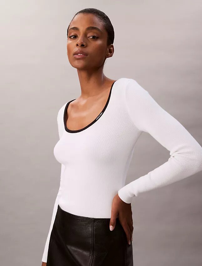 Cotton Blend Classic Scoopneck Sweater Cotton Blend Classic Scoopneck Sweater