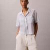 Cotton Blend Relaxed Button-Down Shirt Cotton Blend Relaxed Button-Down Shirt